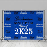 Aperturee - Aperturee Step And Repeat Blue Black White Graduation Backdrop